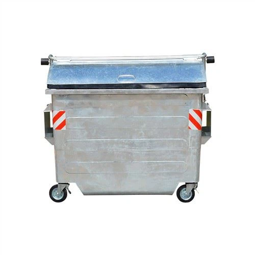 Store galvaniserte søppeldunker